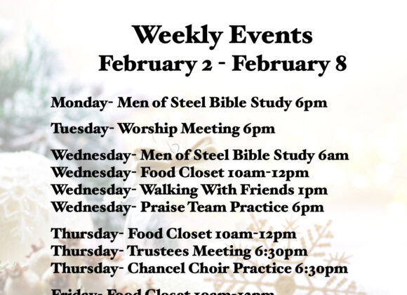 weekly events.1-2 Weekly Events