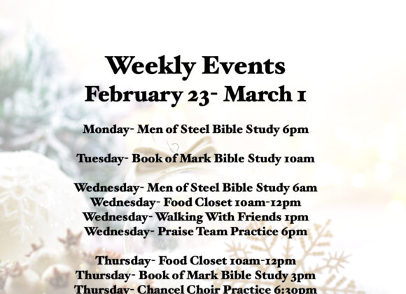 weekly events 23.1 Weekly Events