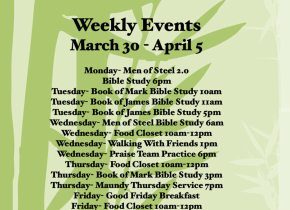 weekly events 3-30.1 Weekly Events